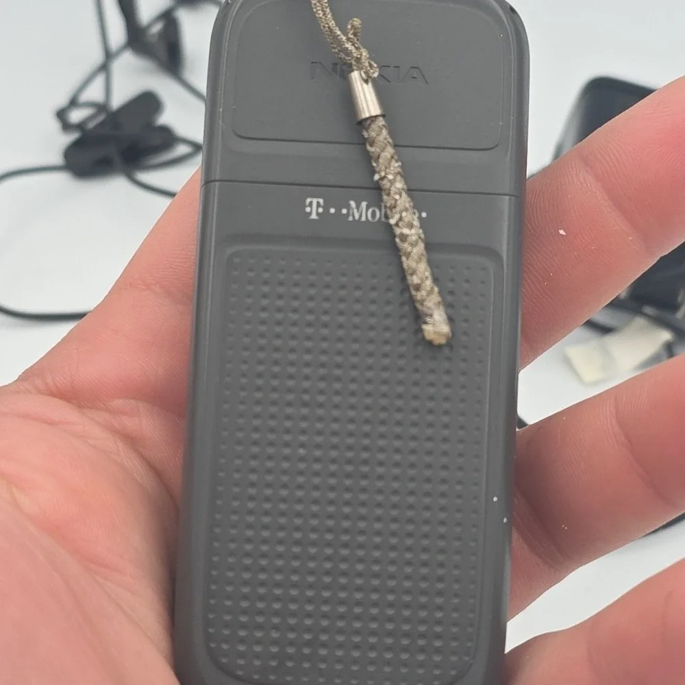 Nokia Cell Phone Model 1208 T-Mobile With Charger And Ear Buds